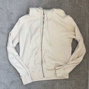 Brandy Melville Cream Zip-Up Hoodie